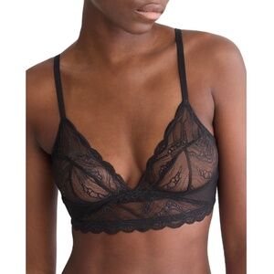 Calvin Klein Women's Essentials Lace Triangle Bra QF7925 - Black NWT